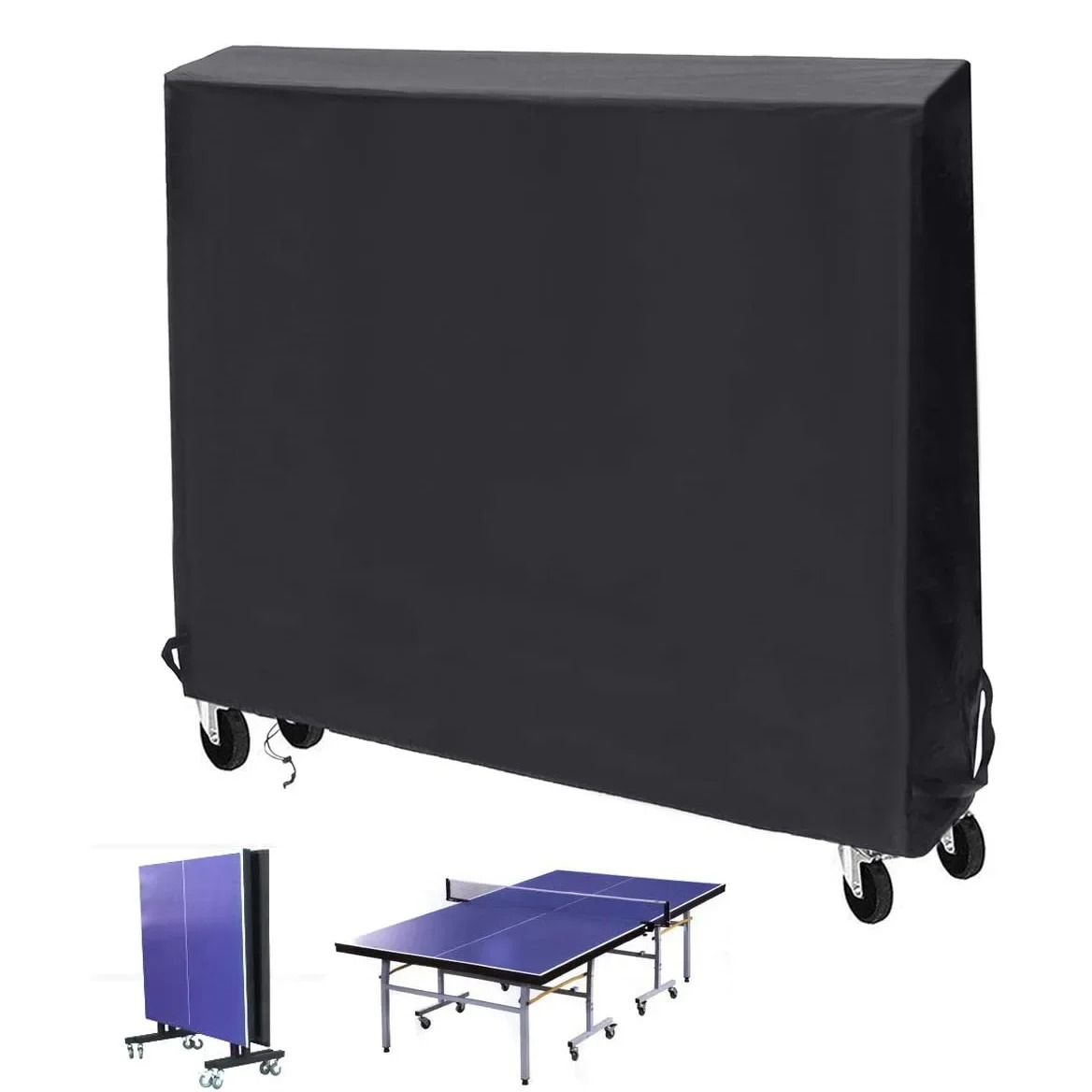 Table Tennis Equipment - 卓球用防水テーブルカバー,ポリエステル製,頑丈,屋内および屋外用,165x70x185cm