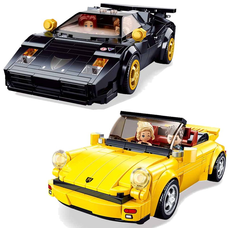 Victor Racket Jetspeed - Slubanクラシックレトロスポーツ車キャデラックミラー流星ゴーストバスターズECTO-1ビルディングブロックレンガ10274キット子供の街フィギュア玩具