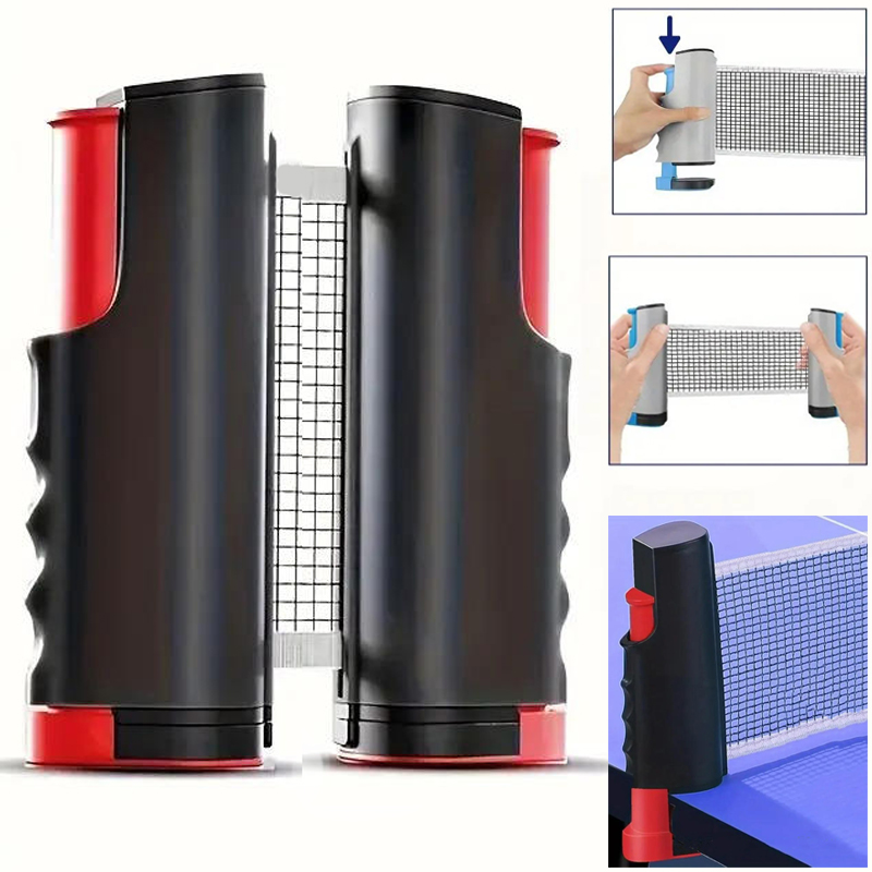Table Tennis Equipment - 2026 ホット卓球ネットどこでも設置可能な格納式ラックスポーツ交換用ピンポンポストネットエクササイズアクセサリー機器