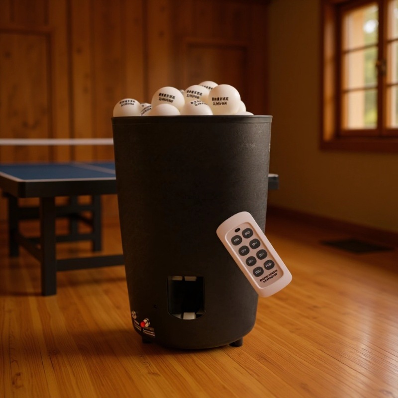 Table Tennis Robot - ポータブル卓球ボールマシン 自動充電式ピンポンロボットランチャー リモコン付き スマートコンパクト 簡単操作 頑丈