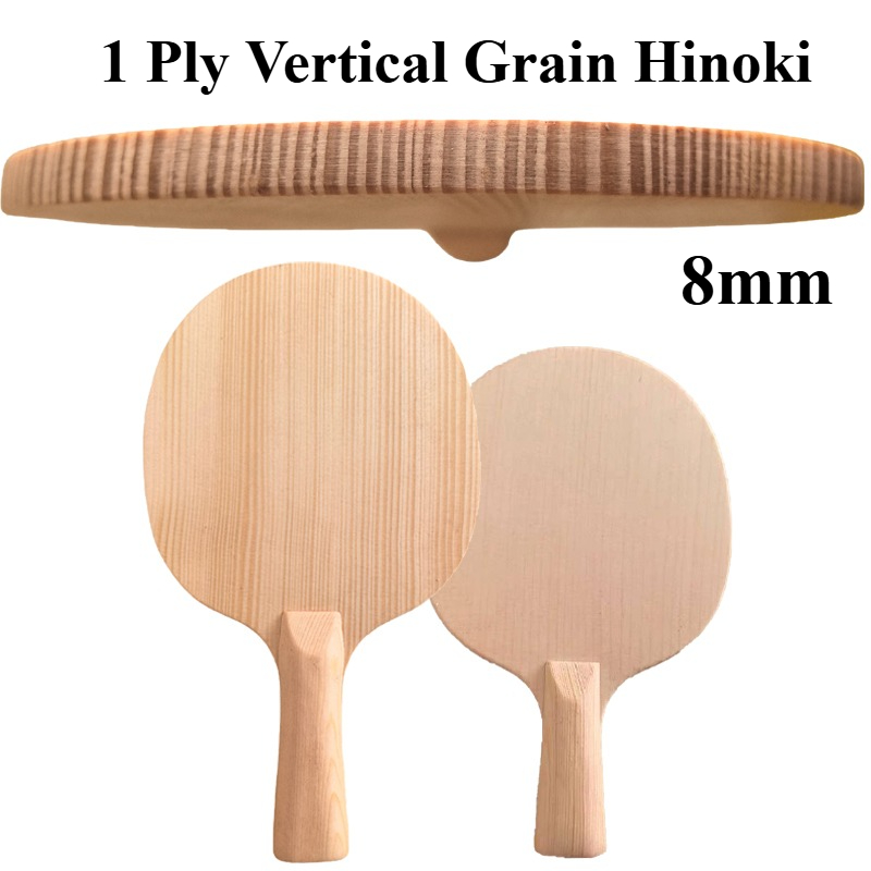 Table Tennis Blades - 1層8mm縦目ヒノキ卓球ブレードプロフェッショナルヒノキ攻撃用高弾性ピンポンパドル初心者DIY