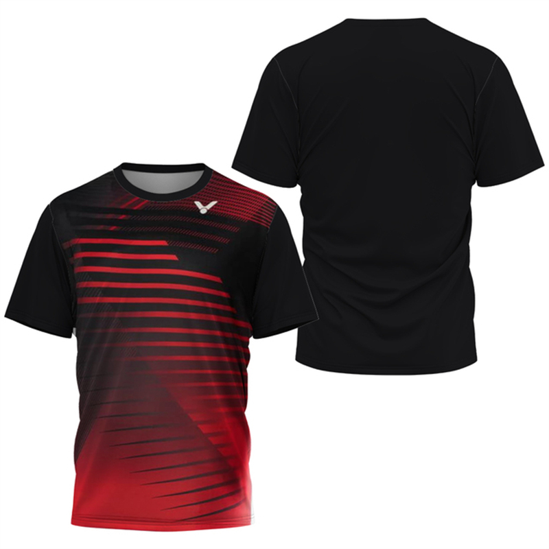 メンズ通気性速乾性Tシャツ,グラデーション原宿バドミントント - Table Tennis Xu Xin のレビューと価格
