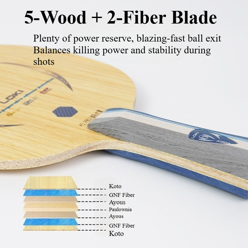 LOKI キリン K5 PRO 卓球ラケット 5枚合板 2枚 - Table Tennis Blades のレビューと価格