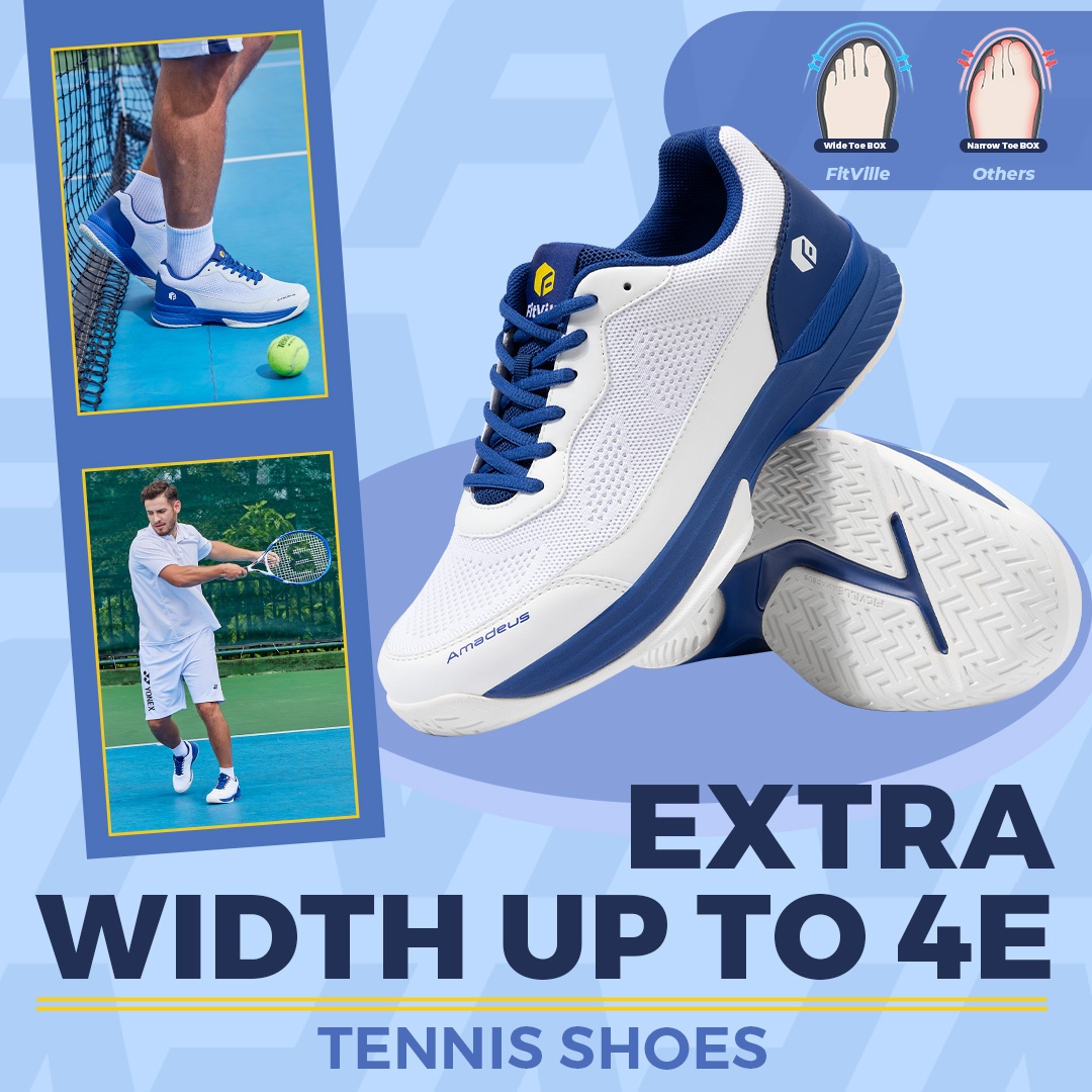 FitVille エクストラワイド ピックルボールシューズ  - Table Tennis Shoes Asics のレビューと価格