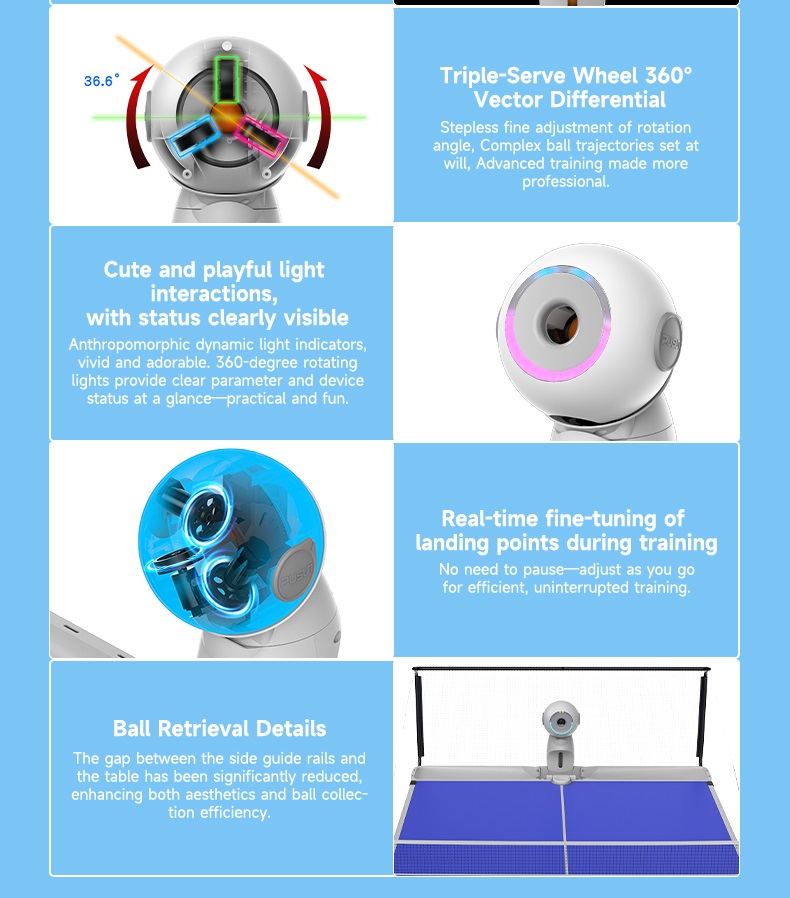 アップグレード版電動インテリジェント卓球ロボット 室内スマー - Table Tennis Table のレビューと価格